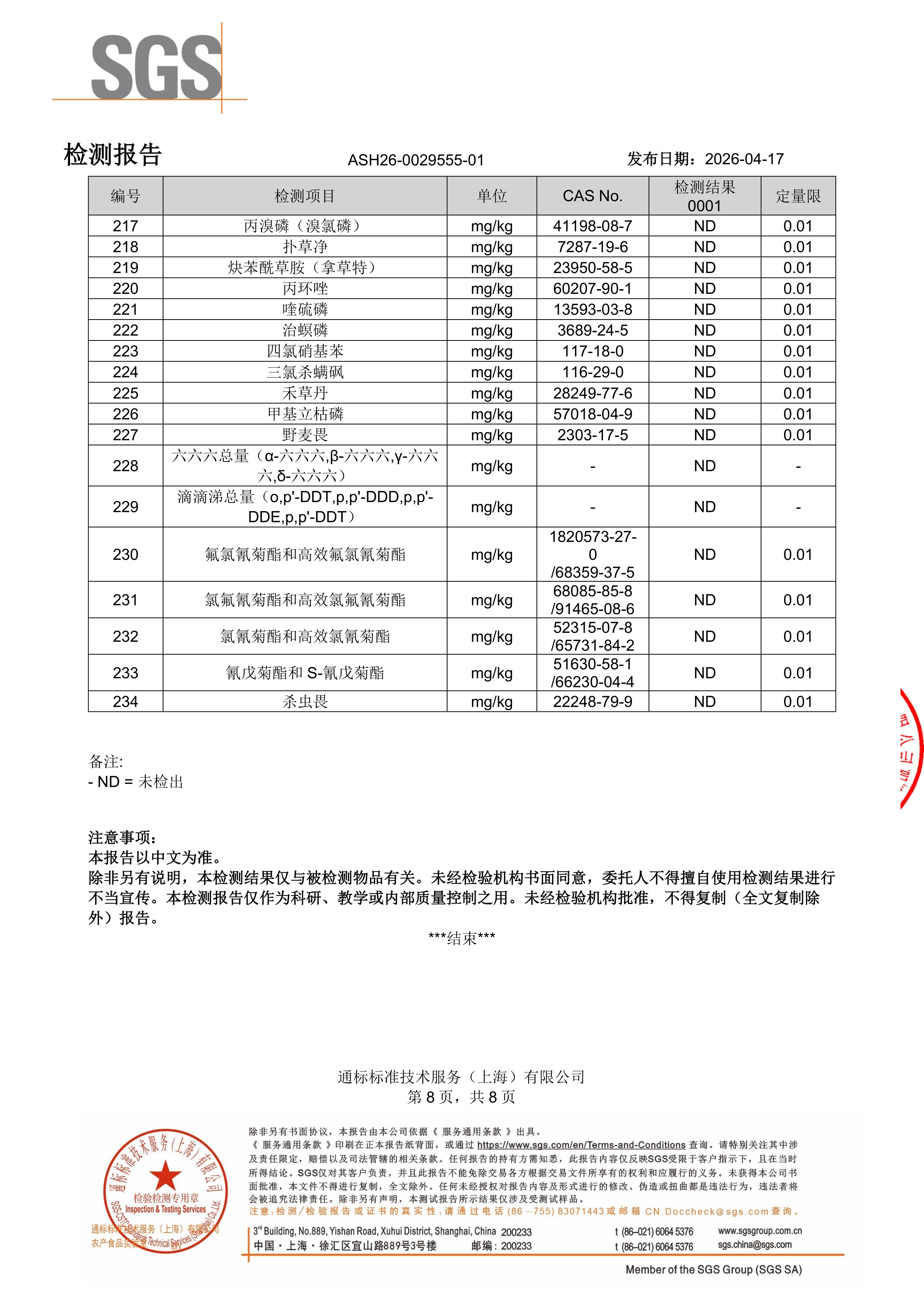 DHA 藻油SGS 第三方检测报告原件第8页