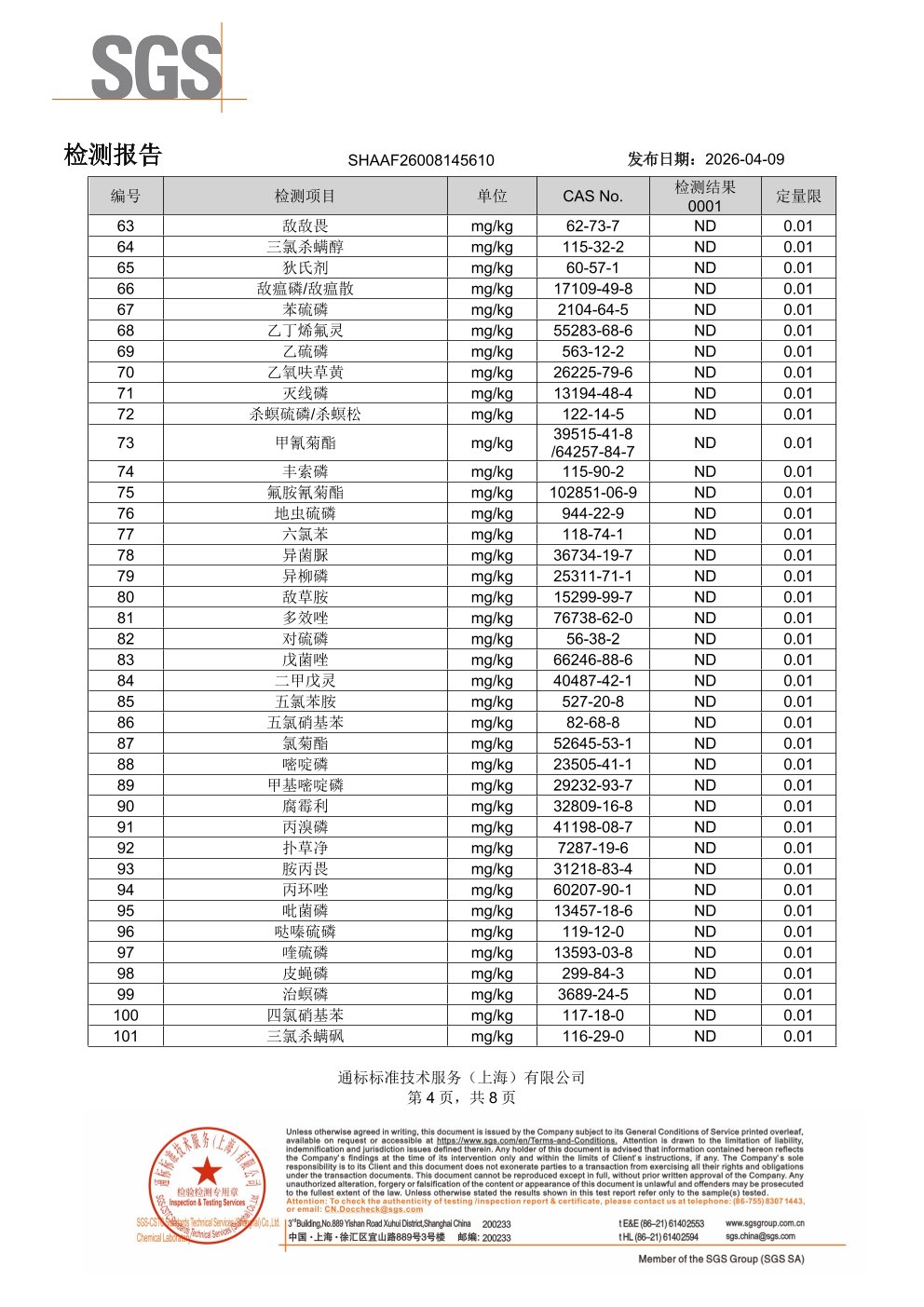 SPMs 鱼油搭档SGS 第三方检测报告原件第4页
