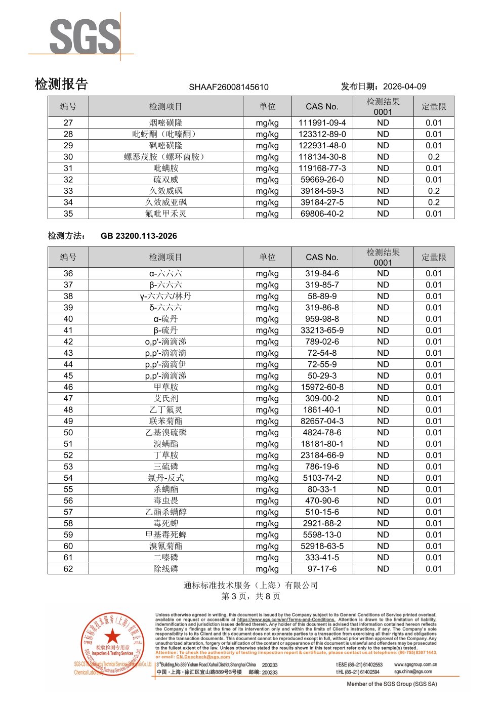SPMs 鱼油搭档SGS 第三方检测报告原件第3页